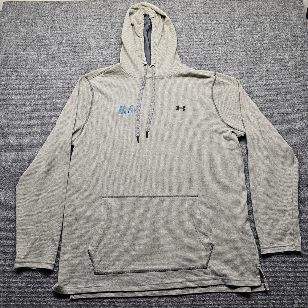 Under Armour UCLA Bruins Mens 2XL Grey Waffle Knit Hoodie Pullover Long Sleeve